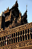 Myanmar - Mandalay, Shwe In Bin Kyaung a wonderful example of the Burmese unique teak architecture and wood-carving art.